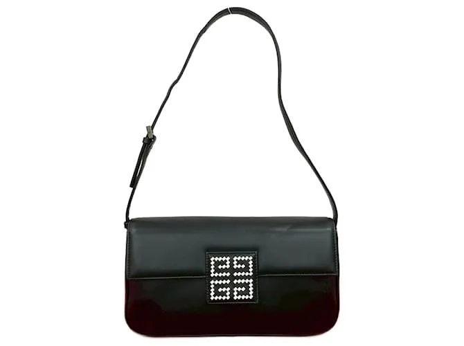 Borsa a spalla in pelle con logo 4G Givenchy Nero