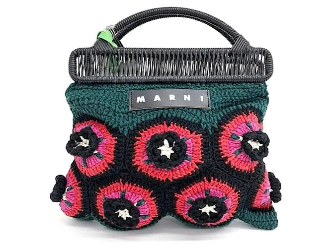 Borsa da mercato in maglia Marni Multicolore