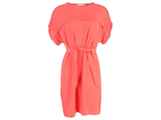 Abito midi con cintura See by Chloé in viscosa corallo Arancione
