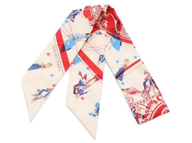 Foulard in seta Ex-Libris Les Parisiennes di Hermès Bianco