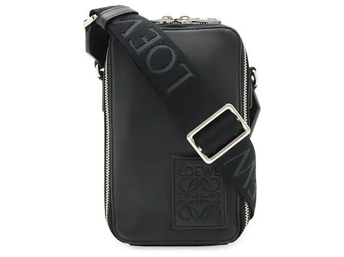 Borsa a tracolla in pelle Loewe con tasca verticale Nero