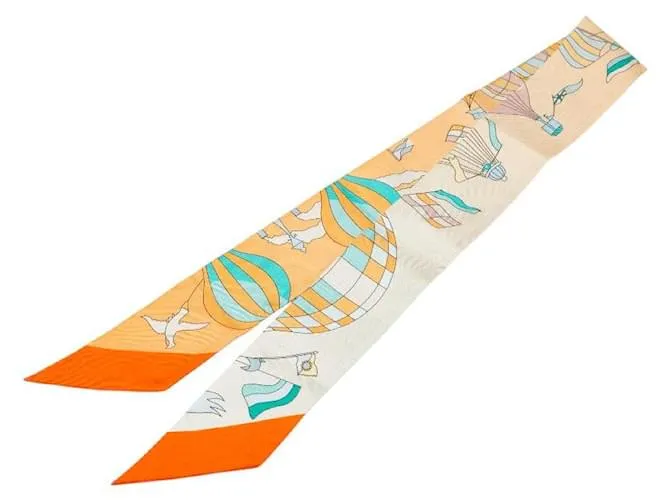 Hermès LES FOLIES DU CIEL Sciarpa in Seta Arancione
