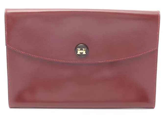 Borsa Clutch Pochette Rio in Box Calf di Hermès Marrone