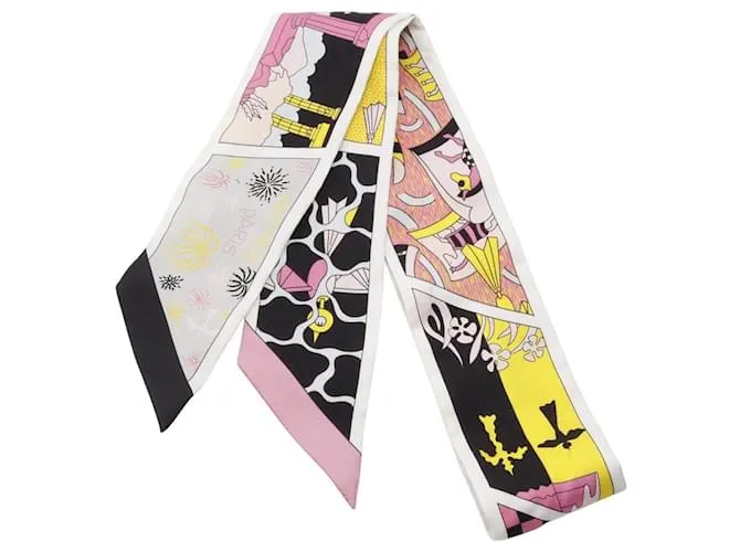 Foulard in seta HERMES FACTORY SUITE di Hermès Bianco