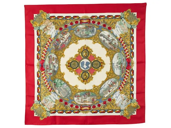 Foulard in seta LENTENTE CORDIALE di Hermès Rosso