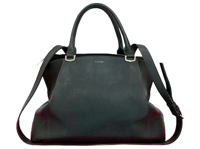 Borsa 2 in 1 in pelle C de Cartier Nero