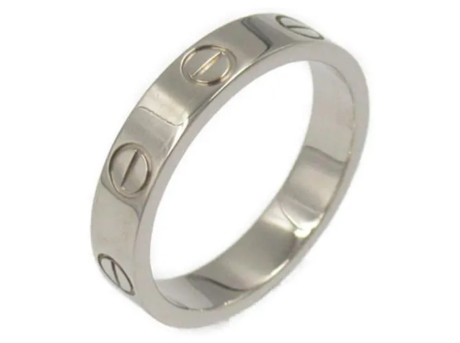 Anello Cartier Mini Love Au750 Taglia 8.5 Argento Metallico