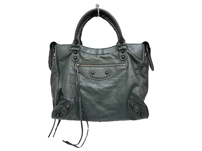 Borsa in pelle 2 in 1 Balenciaga Classic Velo Grigio