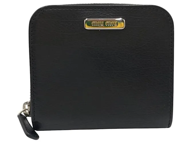 Portafoglio in pelle Miu Miu bifold 502144 Nero