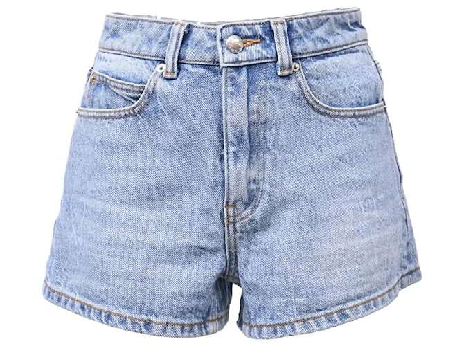 Shorts a vita alta Shorty Alexander Wang in denim blu chiaro