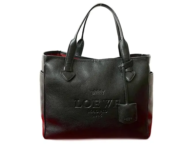 Borsa Tote in Pelle Heritage Loewe Nero