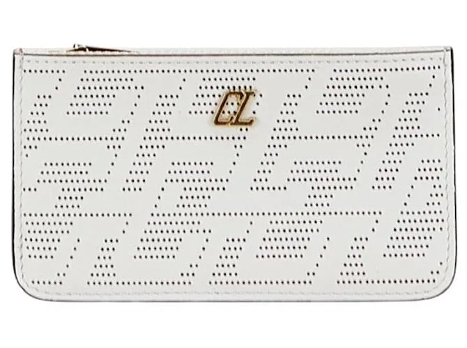 Portafoglio in pelle forata Christian Louboutin Bianco