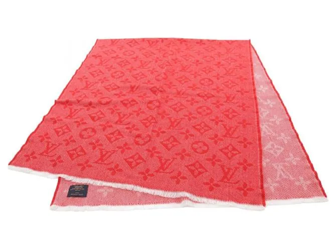 Sciarpa in Lana Monogram Louis Vuitton Rosso