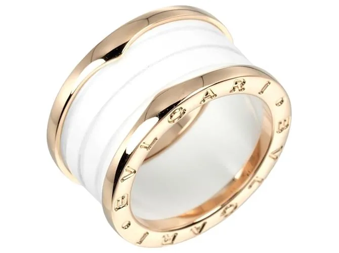 Bulgari Anello Bvlgari B.Zero1 Au750 in ceramica Taglia 13.5 D'oro Metallico