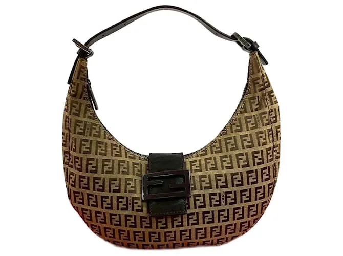 Borsa 2 in 1 in tela Zucchino in pelle Fendi Marrone