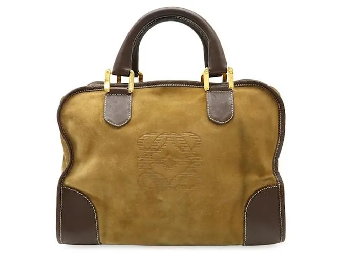 Borsa in pelle scamosciata Loewe Amazona 32 Verde