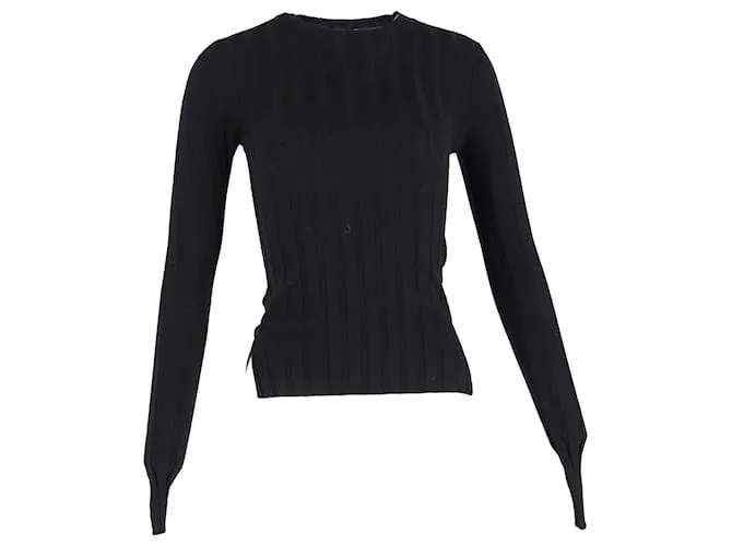 Maglione a coste Acne Studios in lana nera Nero