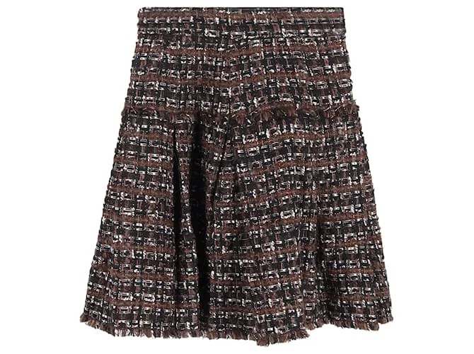 Gonna plissettata in tweed multicolore in acrilico di Dolce & Gabbana