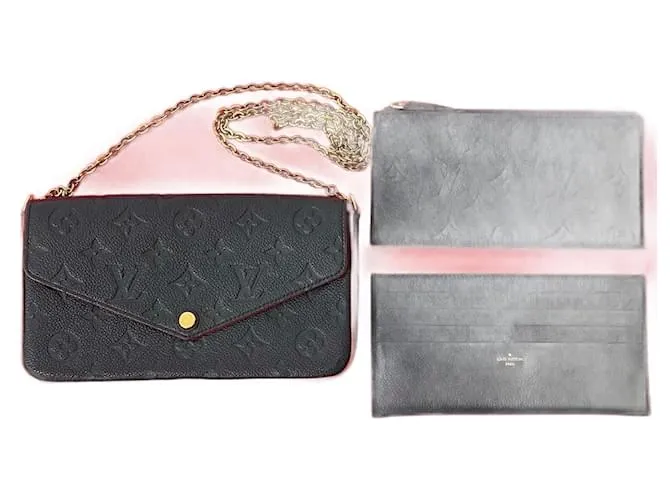 Borsa a spalla Pochette Felicie in pelle Monogram Empreinte Louis Vuitton Blu