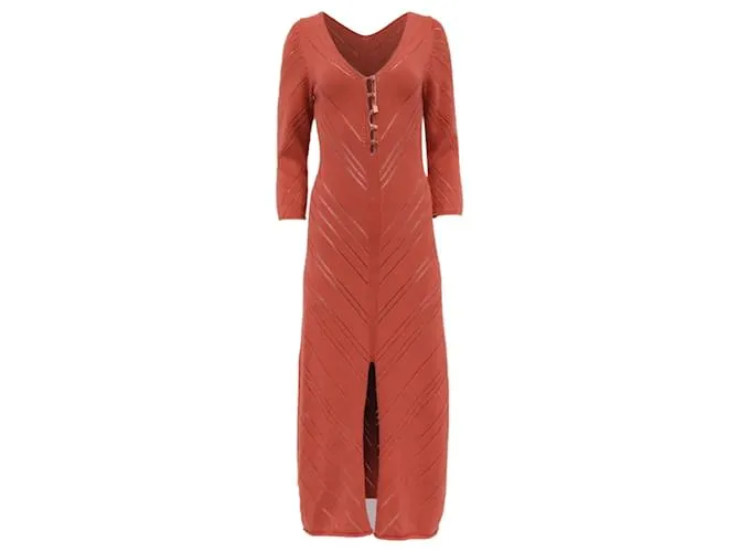 Abito midi in maglia pointelle Jhene di Cult Gaia in cotone arancione