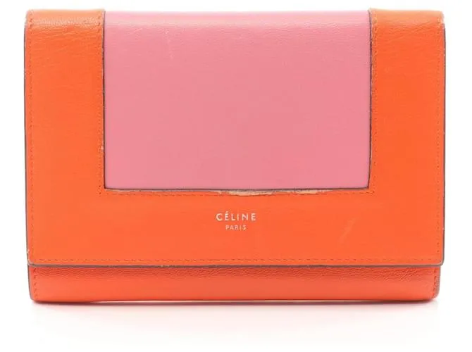 Céline Portafoglio in pelle Celine Frame Arancione