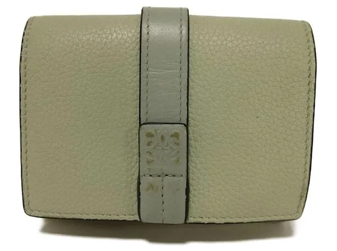 Portafoglio Trifold Loewe in pelle di vitello morbida Verde