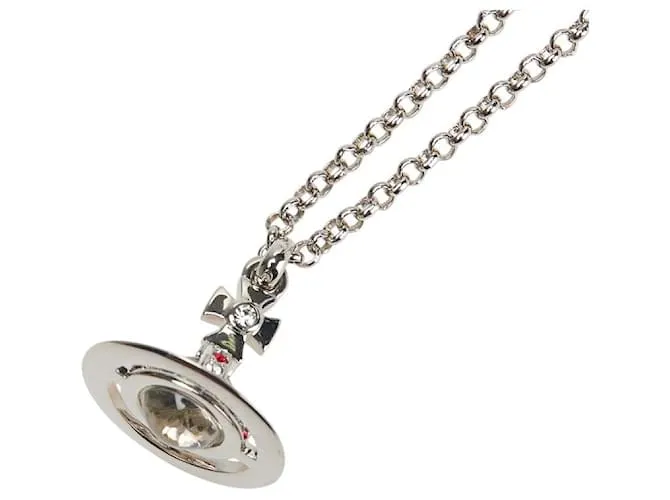 Nuovo collana TINY ORB di Vivienne Westwood Argento Metallico