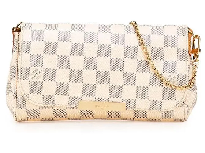 Borsa 2 in 1 Louis Vuitton Favorite PM Damier Azur Bianco