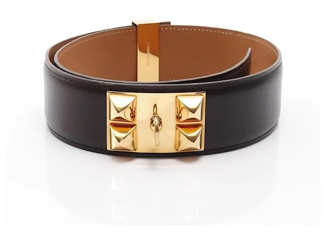 Cintura Collier de Chien in Box Calf di Hermès Marrone