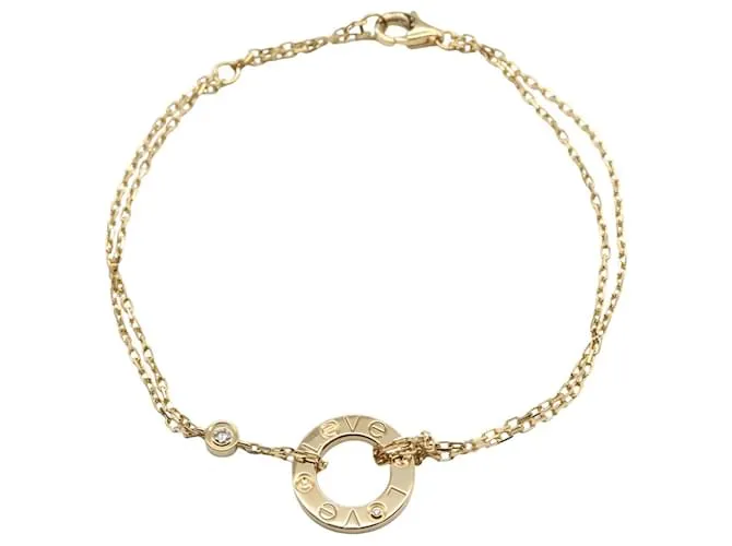 Bracciale Cartier Love Circle Au750 con diamanti Taglia 16/18 D'oro Metallico