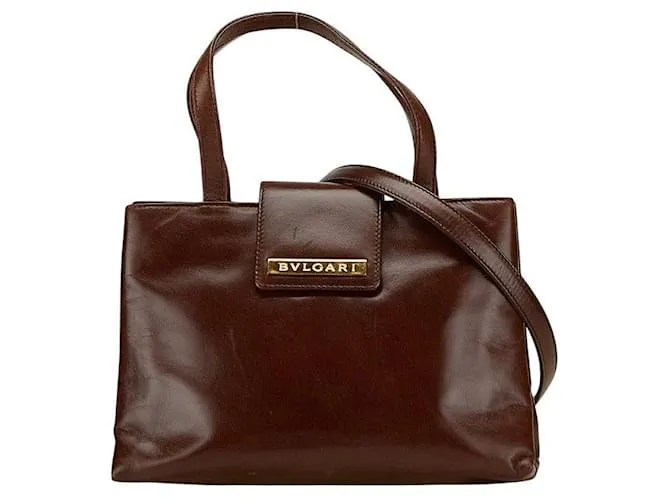 Bulgari Borsa 2 in 1 in pelle con logo BVLGARI Metallico Bronzo