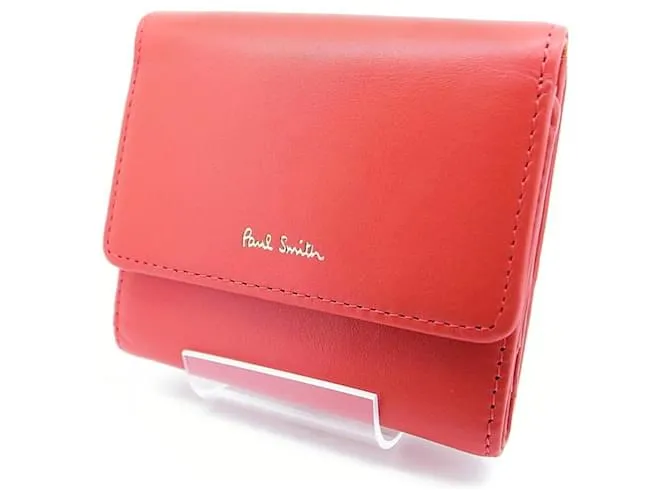 Portafoglio compatto W Hook in pelle Paul Smith Rosso