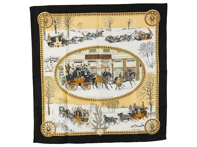 Hermès Il Toro & Bocca Circo di Regents Piccadilly Sciarpa in Seta Blu