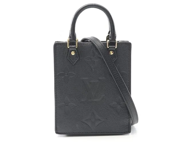 Borsa Petit Sac Plat Monogram Empreinte Louis Vuitton Nero