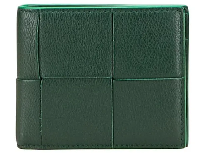 Portafoglio Bifold in Pelle Cassette Bottega Veneta Verde