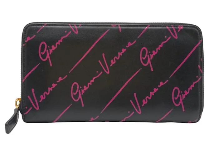 Portafoglio lungo in pelle Versace 502152 Nero