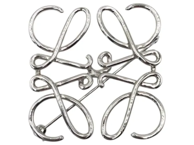 Spilla in metallo Anagram Loewe Argento Metallico