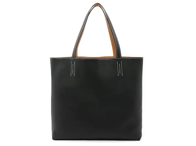 Borsa Tote Double Sens in Taurillon Clemence di Hermès Nero