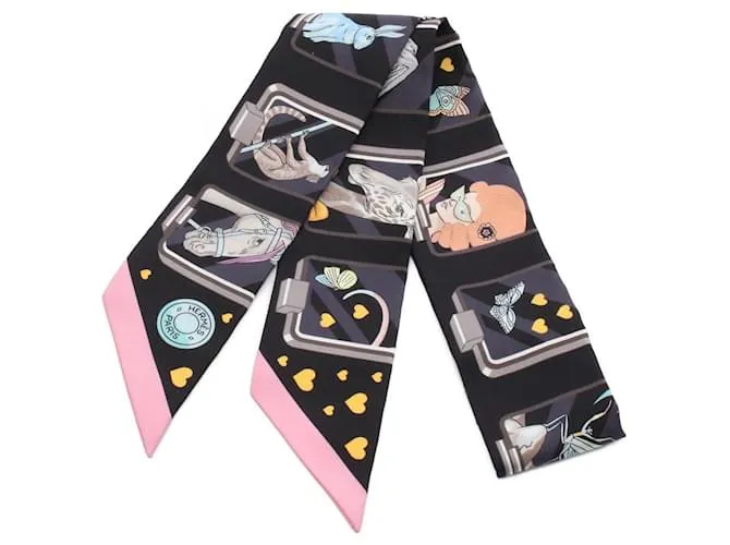 Foulard in seta HERMES STORY di Hermès Nero
