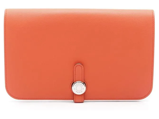 Portafoglio Hermès Dogon Duo GM in Veau Swift Arancione