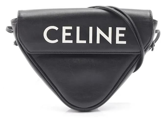 Céline Borsa Triangle in Pelle Celine Nero