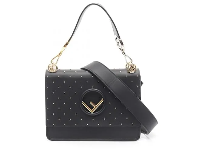 Borsa in pelle Fendi Kan I F Nero