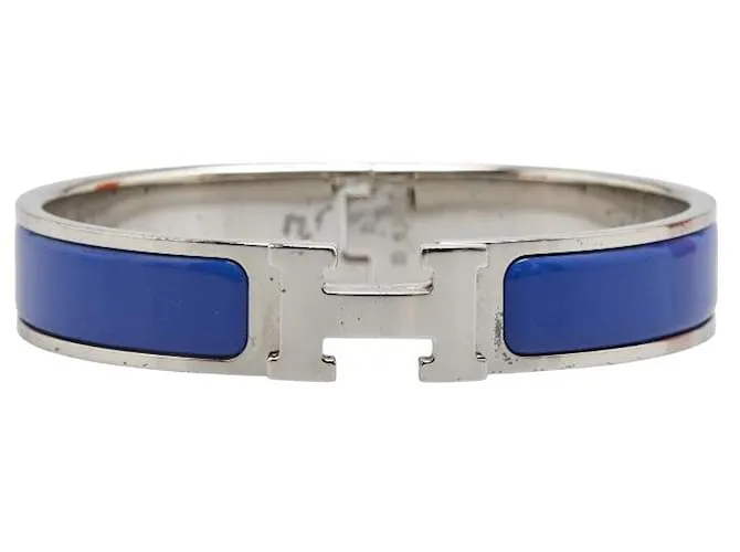 Bracciale Hermès Click H PM Taglia 17 Argento Metallico