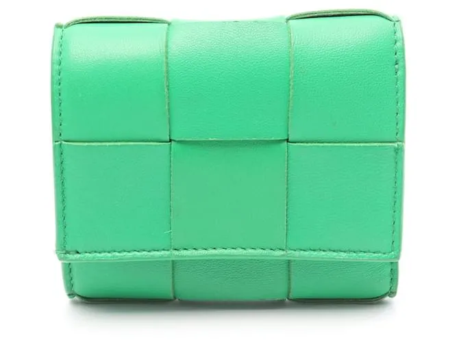 Portafoglio in pelle Cassette Bottega Veneta Verde