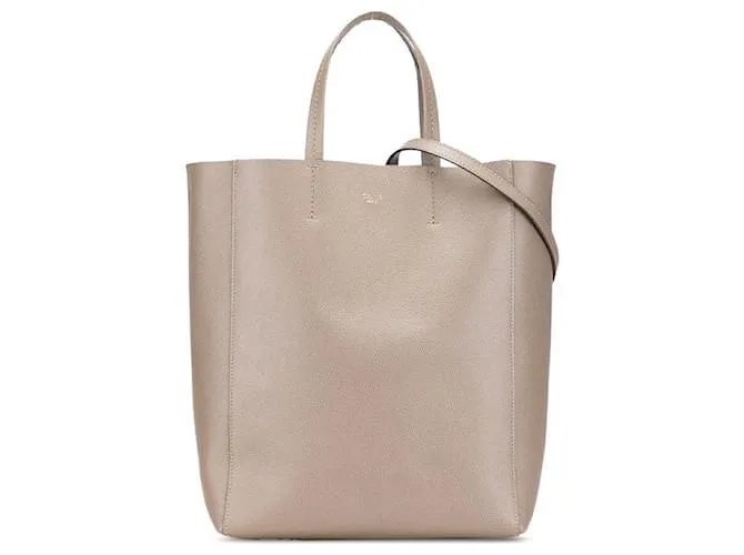 Céline Borsa Verticale Celine Piccola in Pelle 2 in 1 Marrone Beige