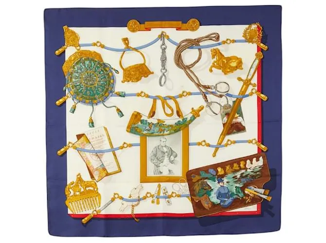 Hermès Foulard in seta Memoire d'Hermes Blu
