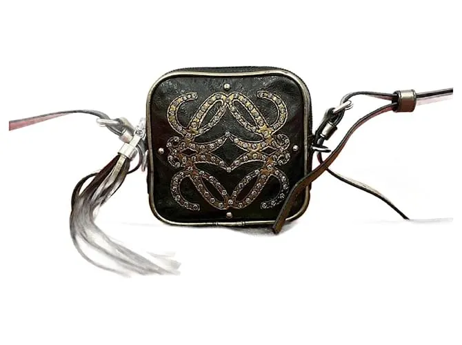 Borsa a Spalla in Pelle Anagram Loewe Nero