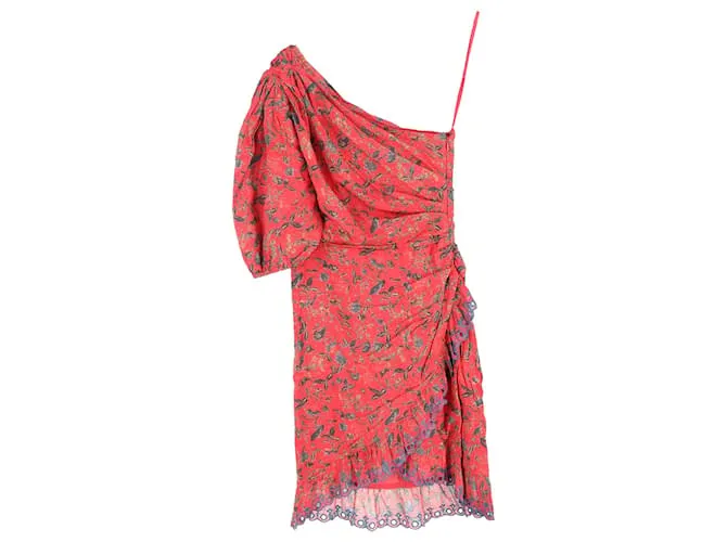 Isabel Marant Etoile Abito Mini Asimmetrico Esther in Cotone Stampato Floreale Isabel Marant Étoile