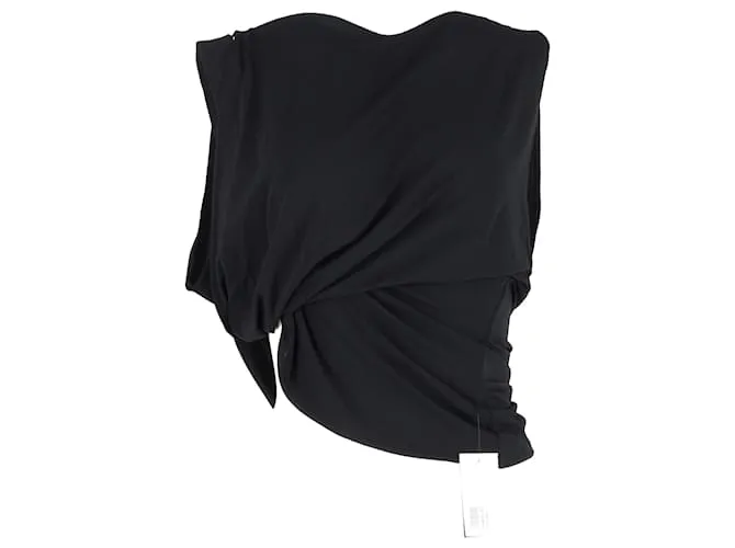 Blusa Drappeggiata Jacquemus in Viscosa Nera Nero
