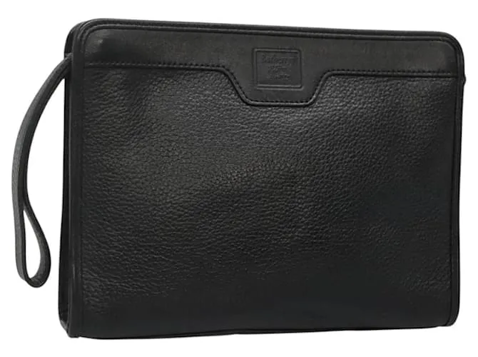 Autre Marque Borsa a mano in pelle nera Burberrys Auth bs27401 Nero